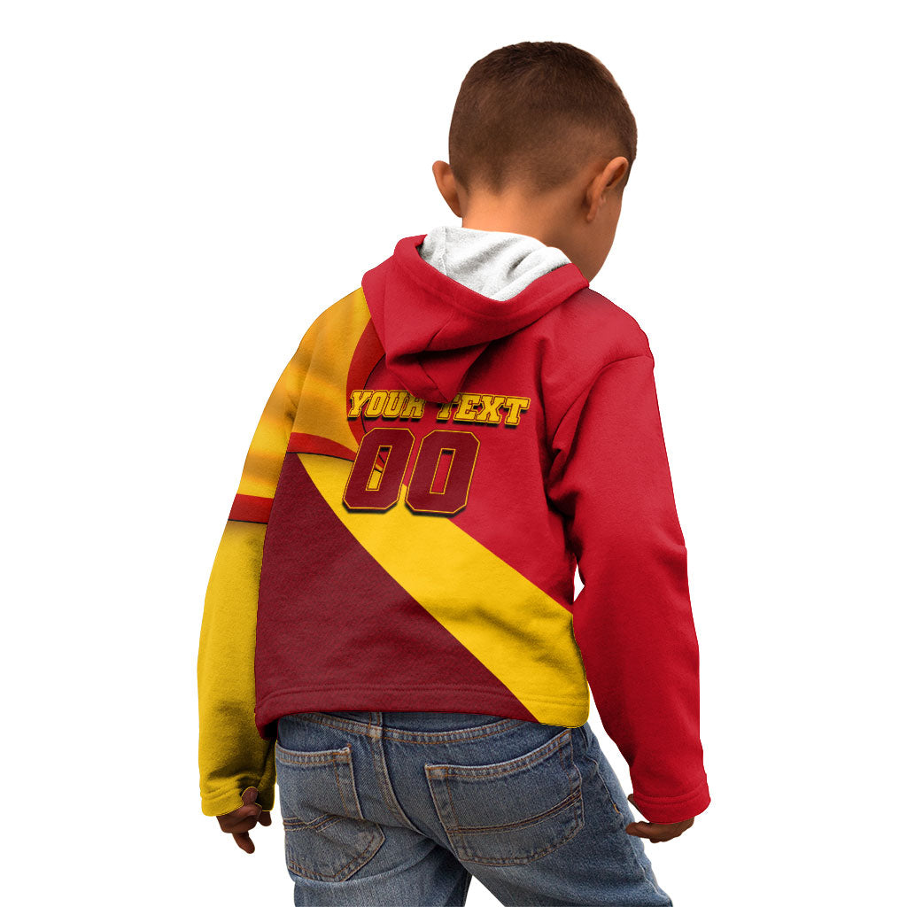Personalized Spain Football Kid Hoodie Spanish Soccer Team Flag Bull Mascot
