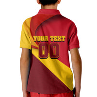 Personalized Spain Football Kid Polo Shirt Spanish Soccer Team Flag Bull Mascot