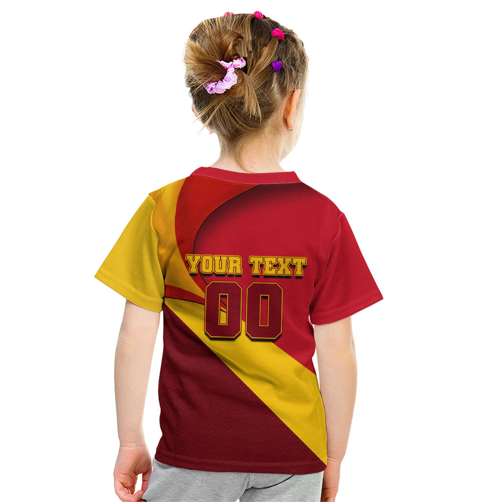 Personalized Spain Football Kid T Shirt Spanish Soccer Team Flag Bull Mascot