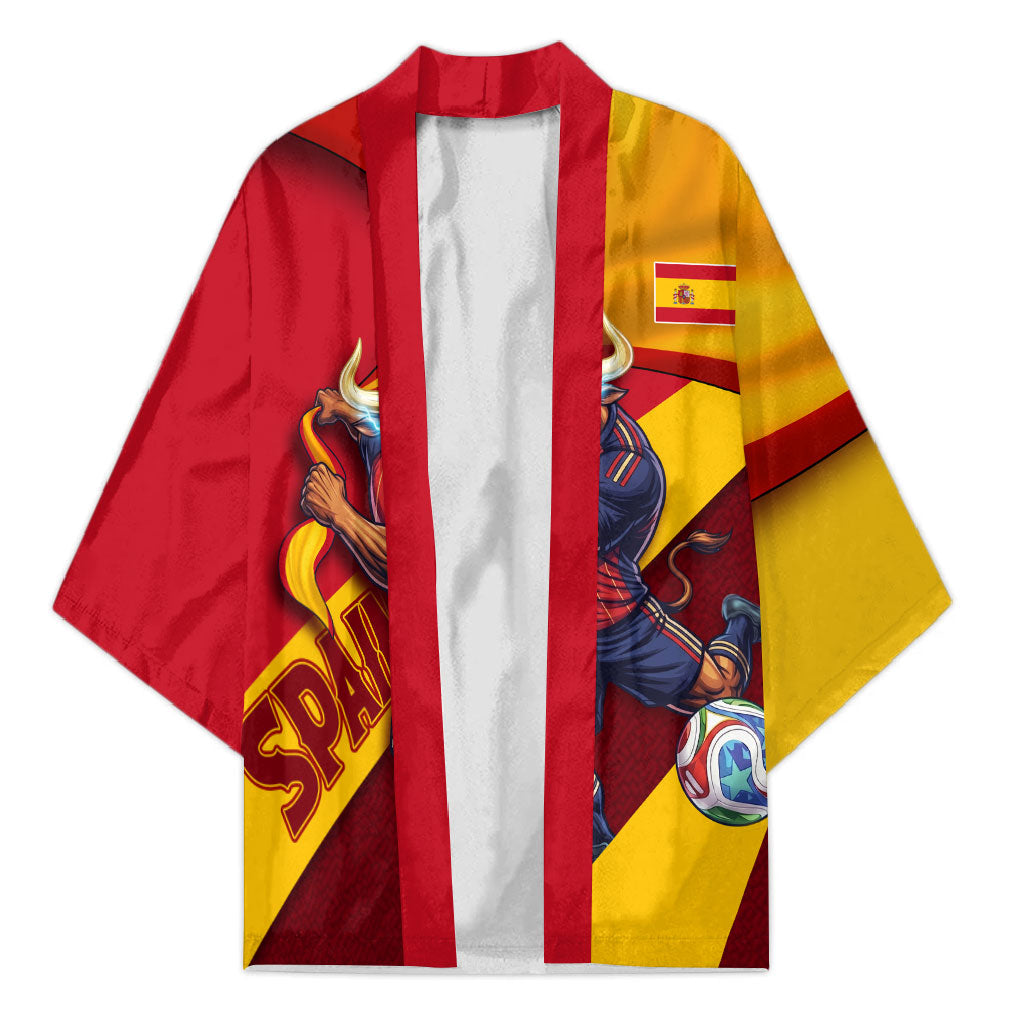 Personalized Spain Football Kimono Spanish Soccer Team Flag Bull Mascot