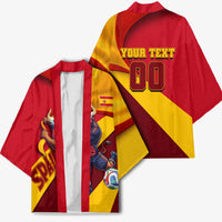 Personalized Spain Football Kimono Spanish Soccer Team Flag Bull Mascot