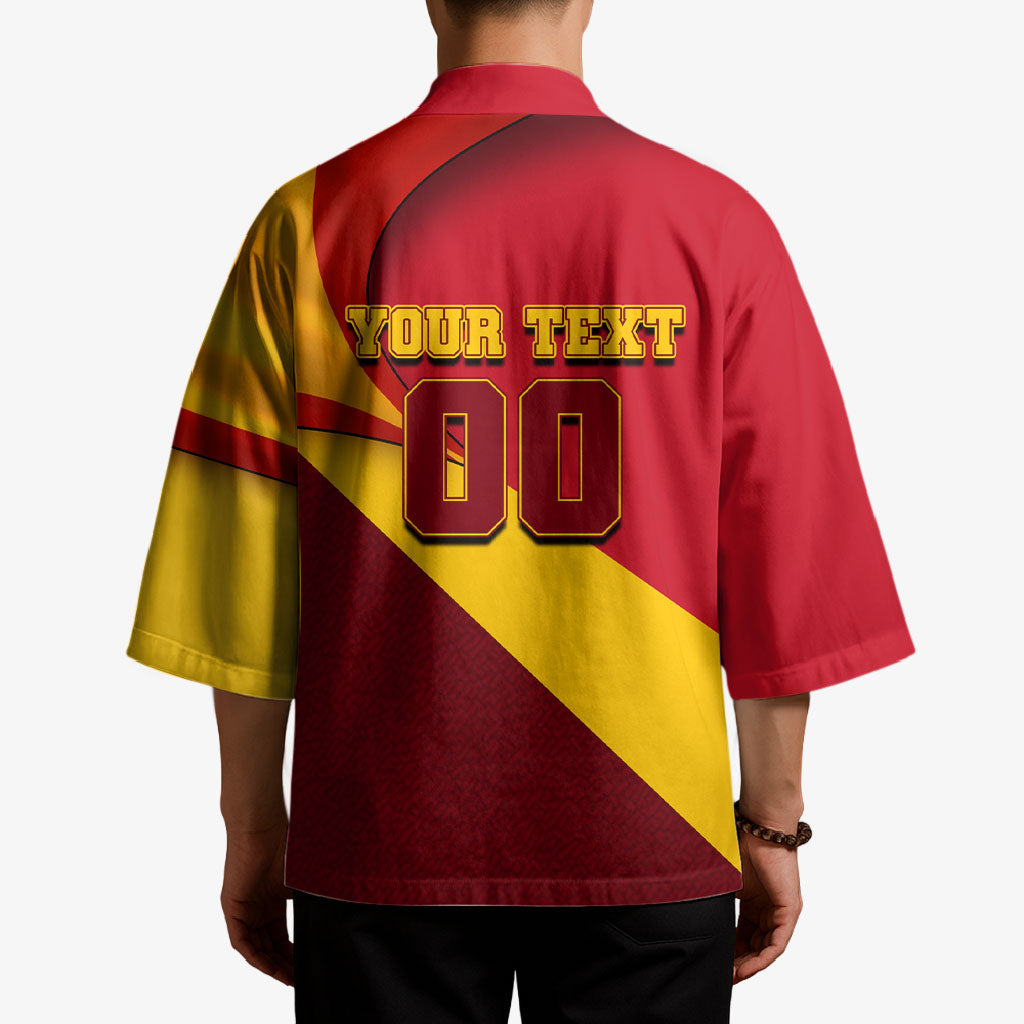 Personalized Spain Football Kimono Spanish Soccer Team Flag Bull Mascot