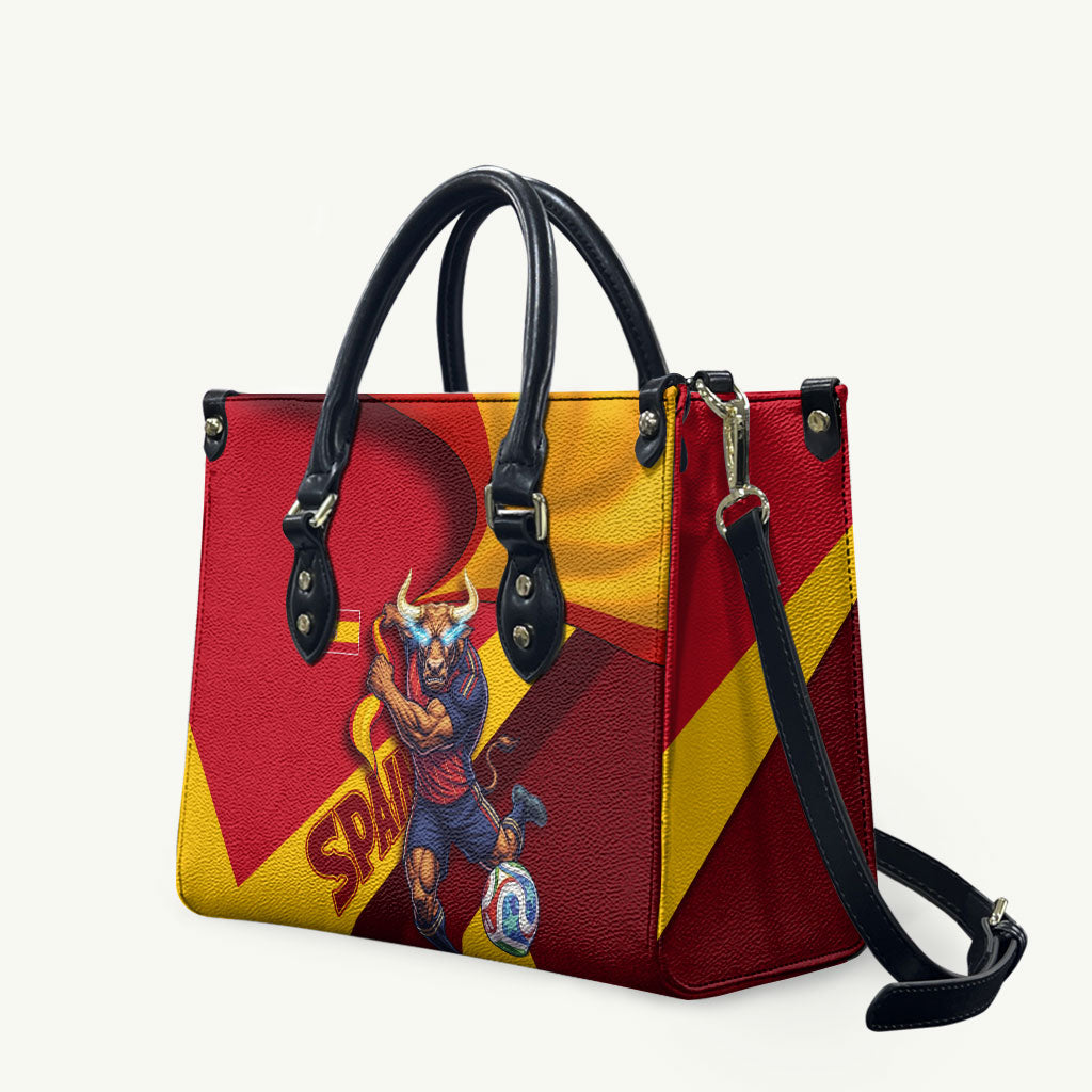 Spain Football Leather Bag Spanish Soccer Team Flag Bull Mascot