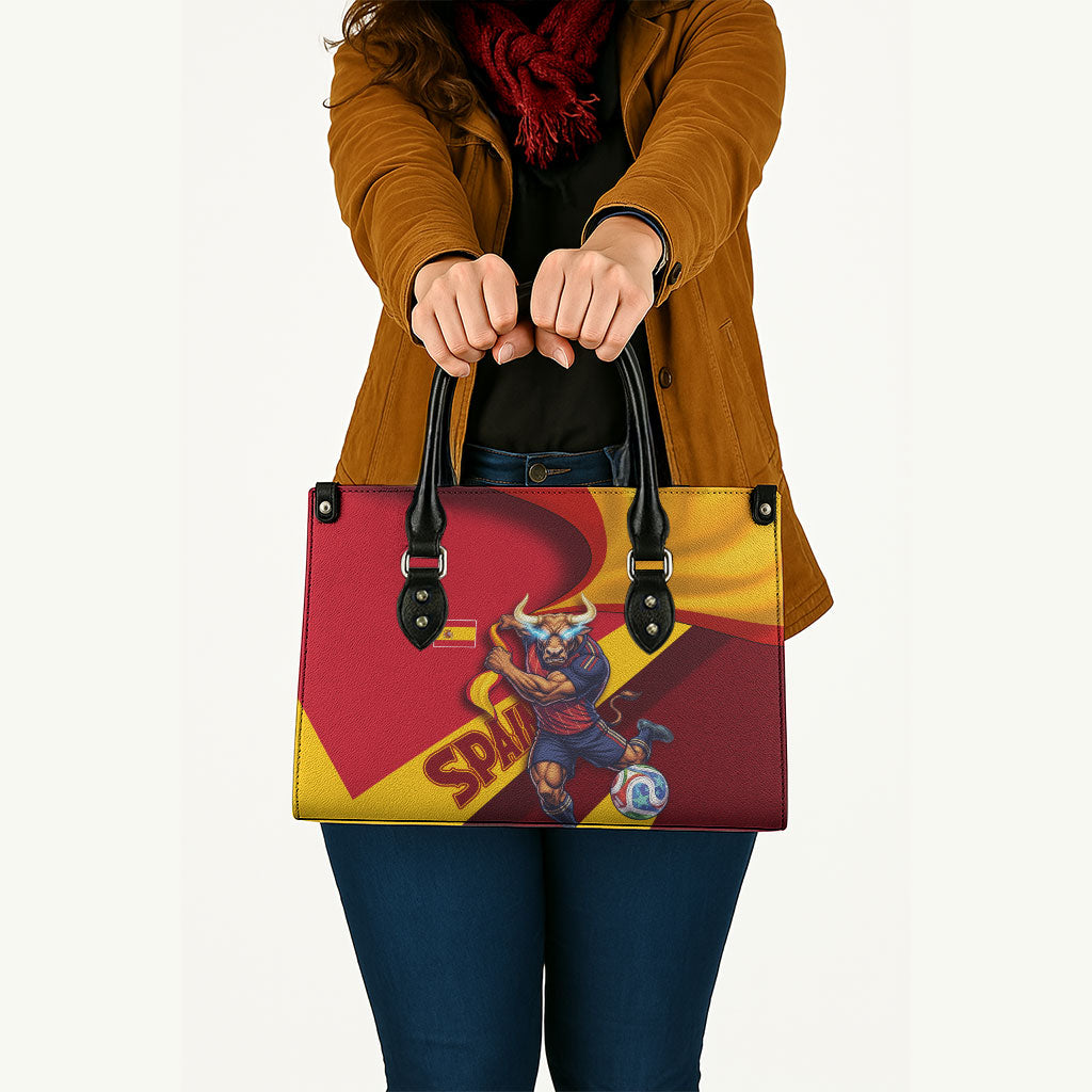 Spain Football Leather Bag Spanish Soccer Team Flag Bull Mascot