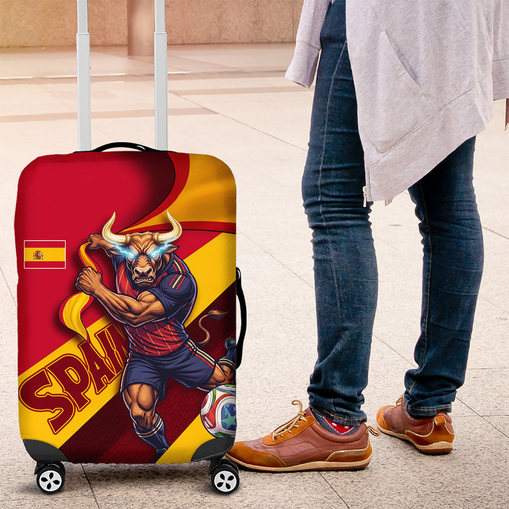 Spain Football Luggage Cover Spanish Soccer Team Flag Bull Mascot