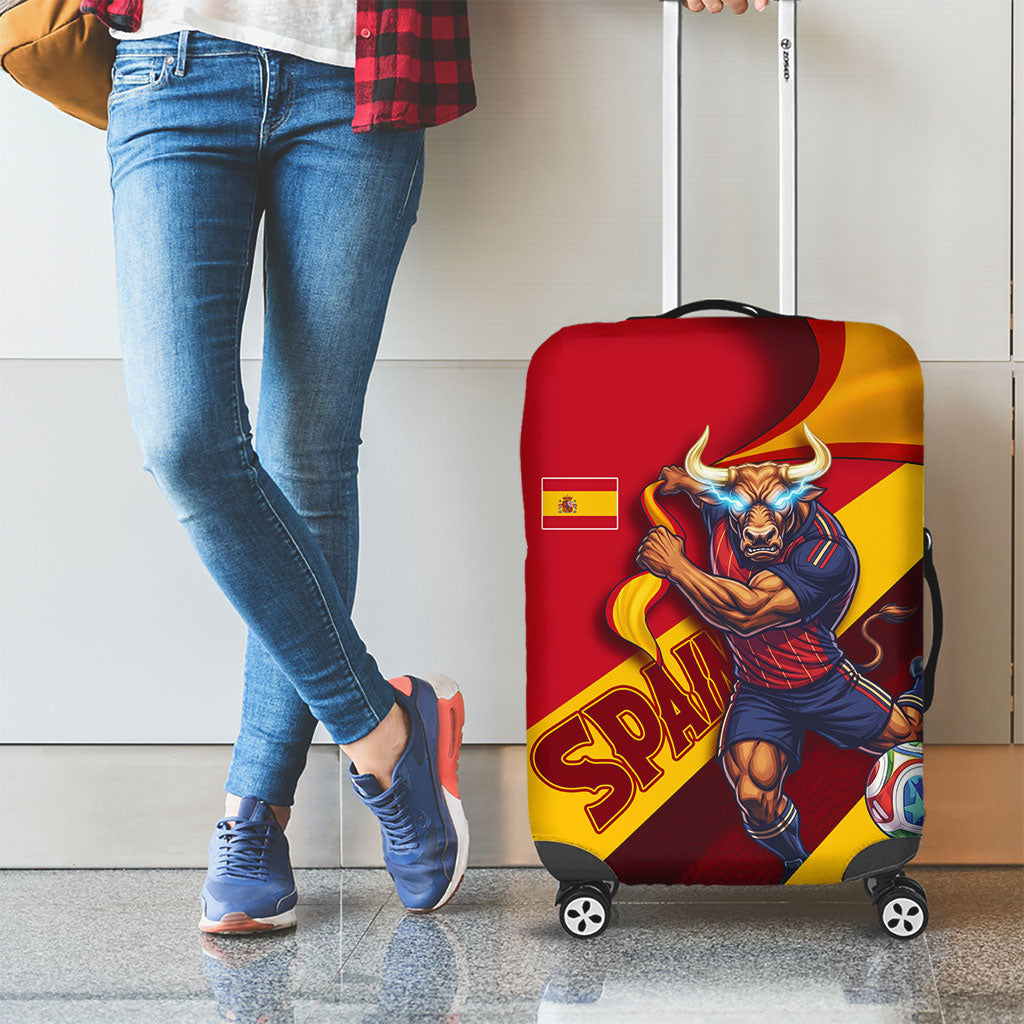 Spain Football Luggage Cover Spanish Soccer Team Flag Bull Mascot