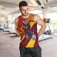Personalized Spain Football Men Tank Top Spanish Soccer Team Flag Bull Mascot