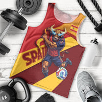 Personalized Spain Football Men Tank Top Spanish Soccer Team Flag Bull Mascot