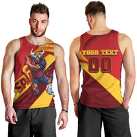 Personalized Spain Football Men Tank Top Spanish Soccer Team Flag Bull Mascot