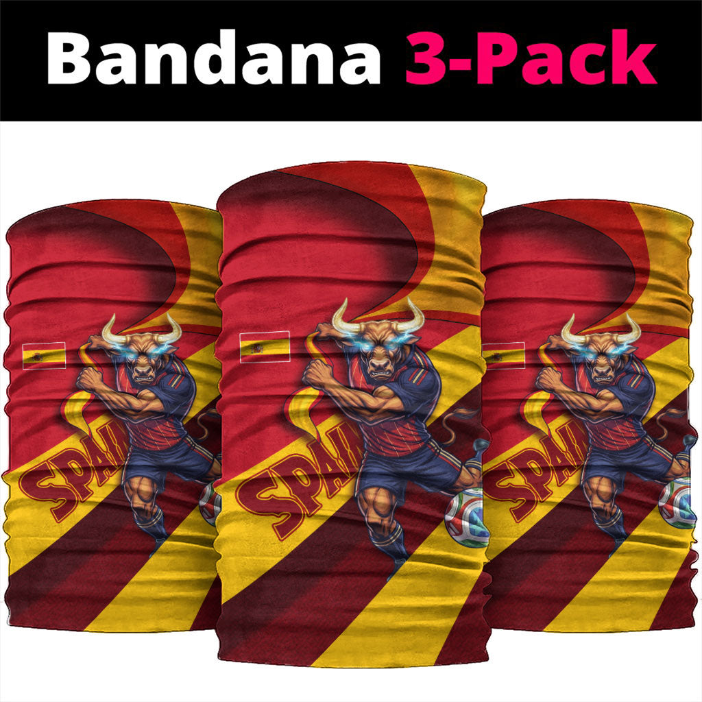 Spain Football Neck Gaiter Spanish Soccer Team Flag Bull Mascot