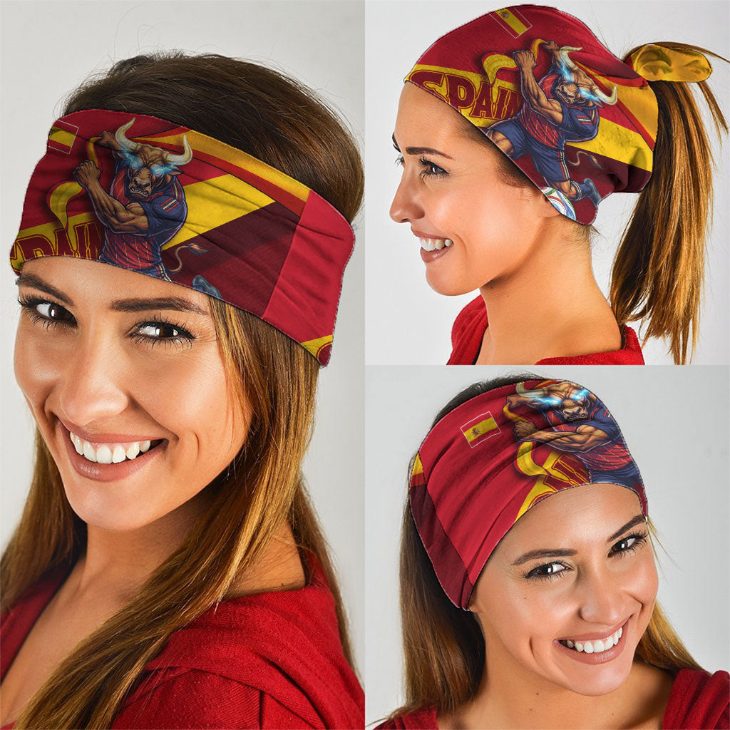 Spain Football Neck Gaiter Spanish Soccer Team Flag Bull Mascot