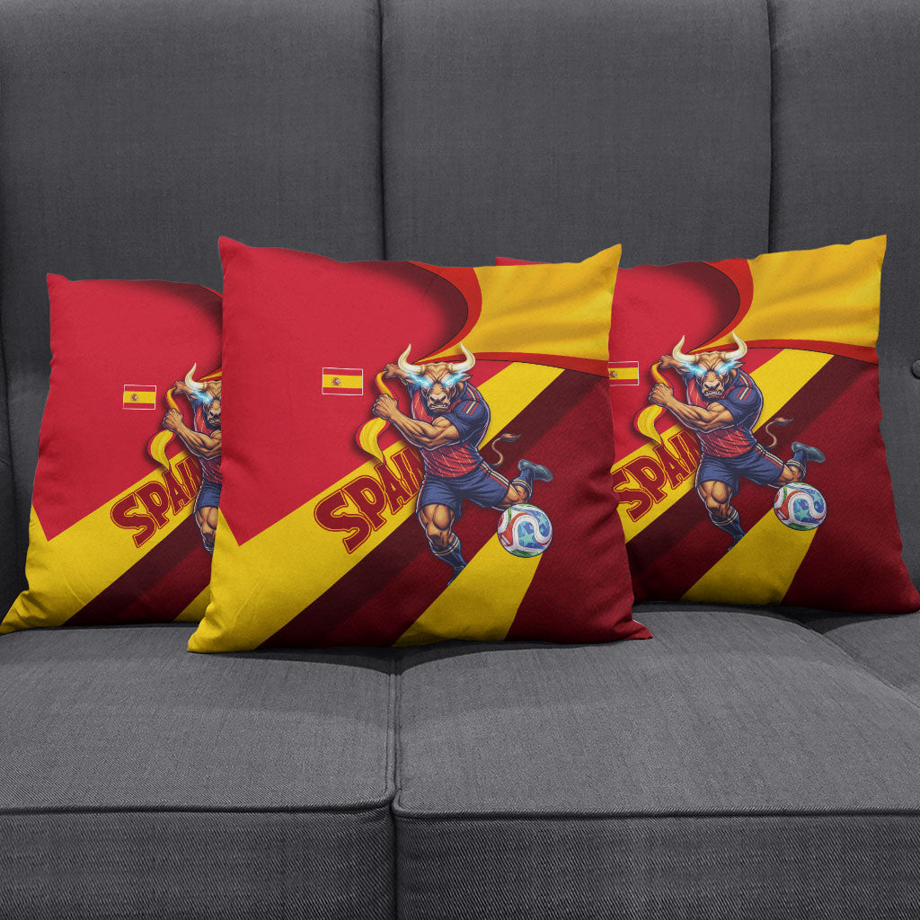 Spain Football Pillow Cover Spanish Soccer Team Flag Bull Mascot