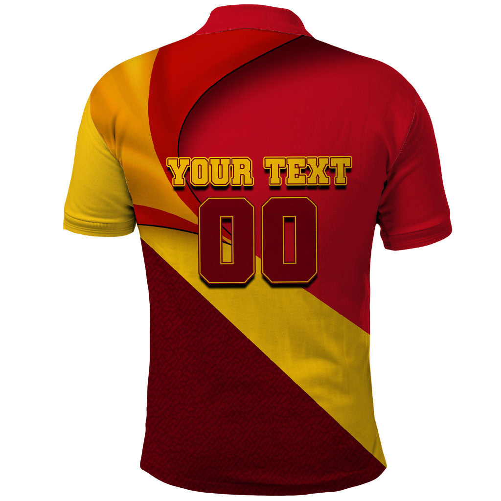 Personalized Spain Football Polo Shirt Spanish Soccer Team Flag Bull Mascot