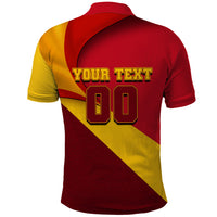 Personalized Spain Football Polo Shirt Spanish Soccer Team Flag Bull Mascot
