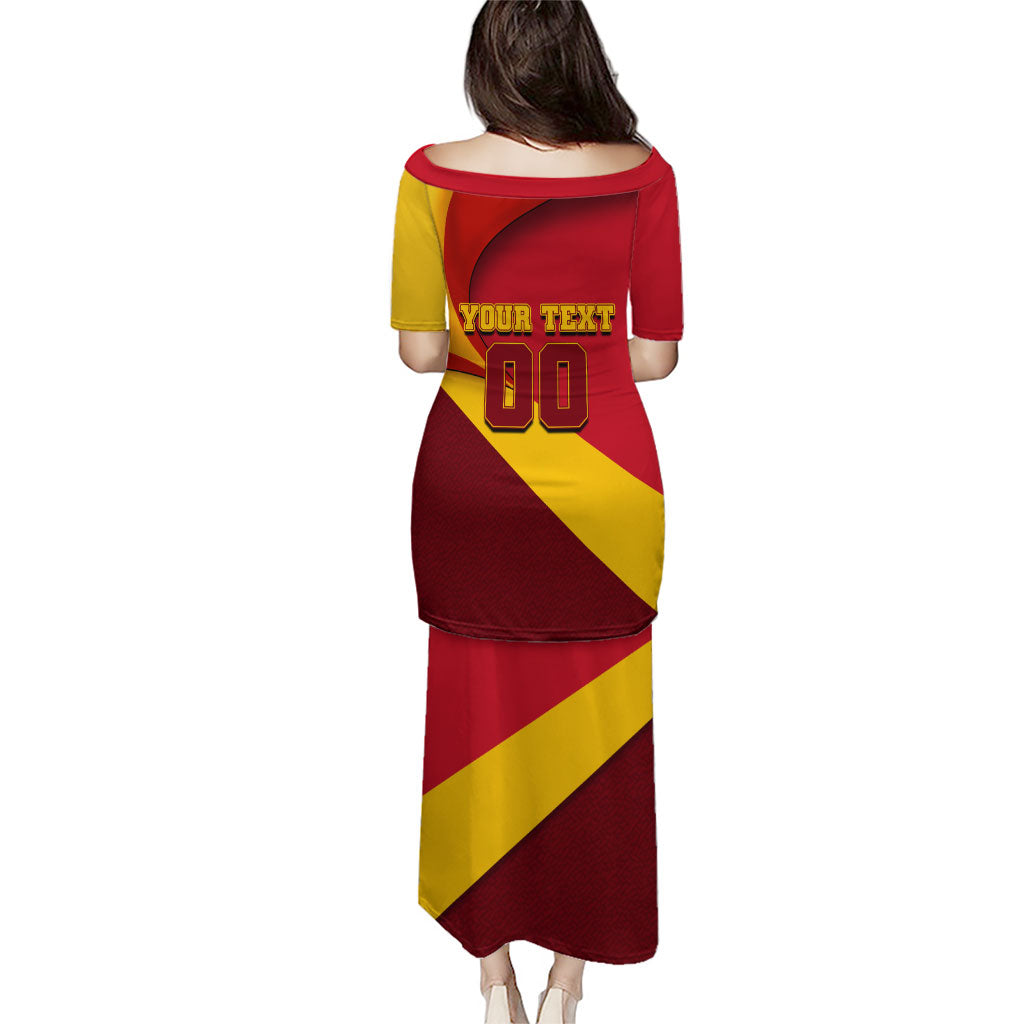 Personalized Spain Football Puletasi Spanish Soccer Team Flag Bull Mascot