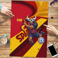 Spain Football Puzzle Spanish Soccer Team Flag Bull Mascot