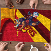 Spain Football Puzzle Spanish Soccer Team Flag Bull Mascot