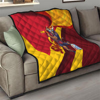 Spain Football Quilt Spanish Soccer Team Flag Bull Mascot