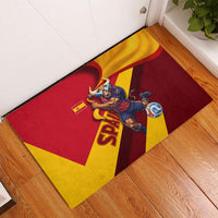 Spain Football Rubber Doormat Spanish Soccer Team Flag Bull Mascot