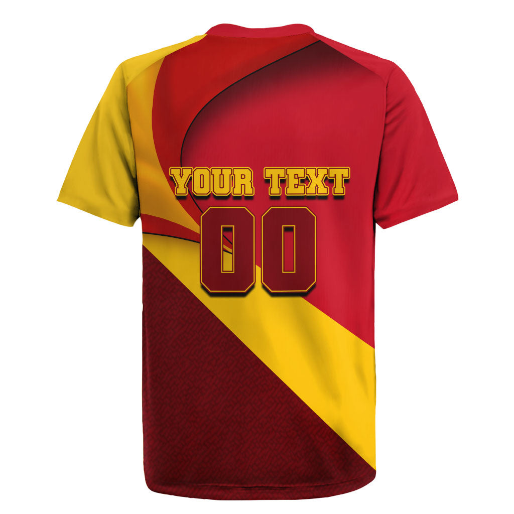 Personalized Spain Football Rugby Jersey Spanish Soccer Team Flag Bull Mascot