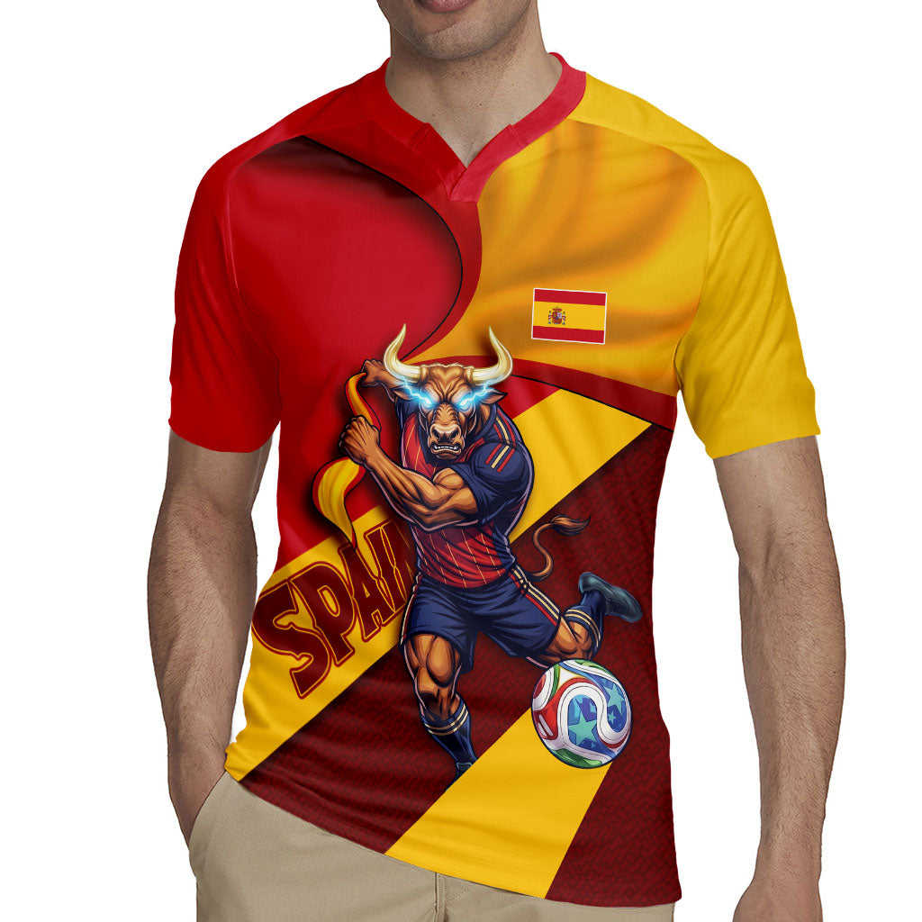 Personalized Spain Football Rugby Jersey Spanish Soccer Team Flag Bull Mascot