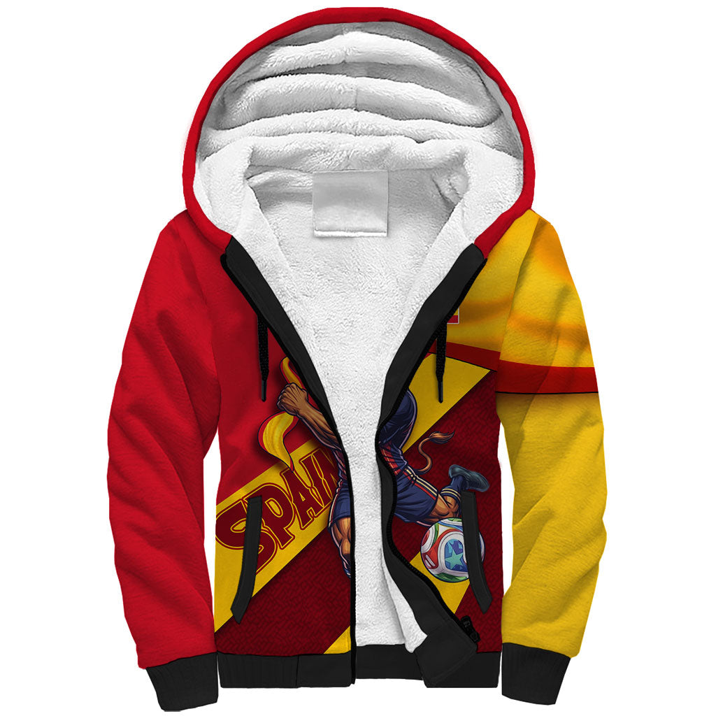 Personalized Spain Football Sherpa Hoodie Spanish Soccer Team Flag Bull Mascot