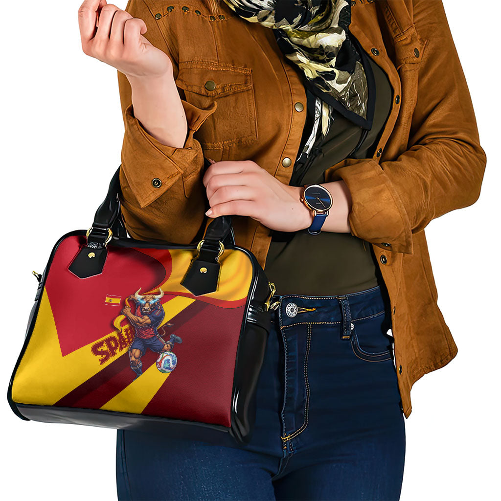 Spain Football Shoulder Handbag Spanish Soccer Team Flag Bull Mascot