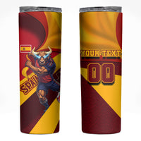 Personalized Spain Football Skinny Tumbler Spanish Soccer Team Flag Bull Mascot