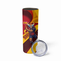 Personalized Spain Football Skinny Tumbler Spanish Soccer Team Flag Bull Mascot