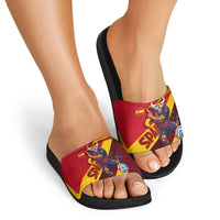 Spain Football Slide Sandals Spanish Soccer Team Flag Bull Mascot