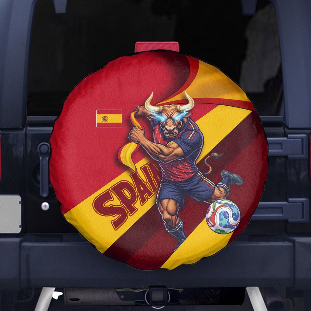 Spain Football Spare Tire Cover Spanish Soccer Team Flag Bull Mascot