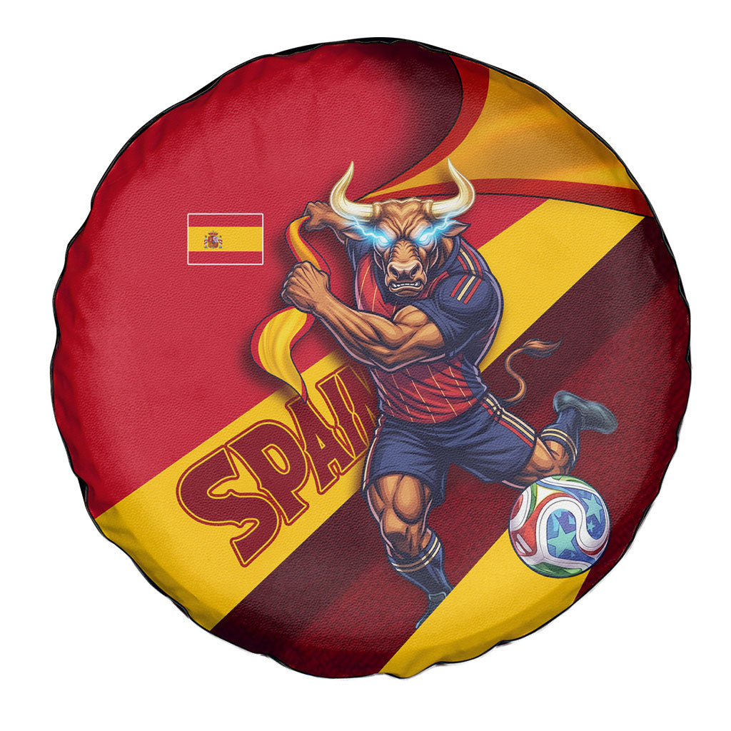 Spain Football Spare Tire Cover Spanish Soccer Team Flag Bull Mascot