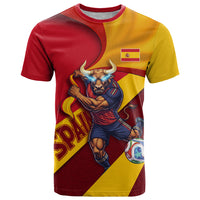 Personalized Spain Football T Shirt Spanish Soccer Team Flag Bull Mascot