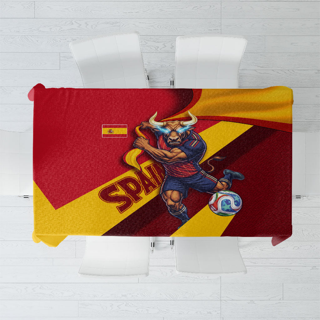 Spain Football Tablecloth Spanish Soccer Team Flag Bull Mascot
