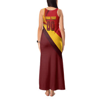 Personalized Spain Football Tank Maxi Dress Spanish Soccer Team Flag Bull Mascot