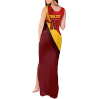 Personalized Spain Football Tank Maxi Dress Spanish Soccer Team Flag Bull Mascot