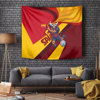 Spain Football Tapestry Spanish Soccer Team Flag Bull Mascot