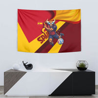 Spain Football Tapestry Spanish Soccer Team Flag Bull Mascot