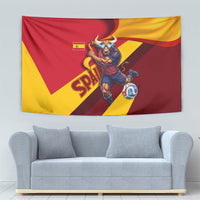 Spain Football Tapestry Spanish Soccer Team Flag Bull Mascot