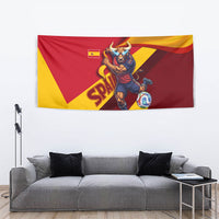 Spain Football Tapestry Spanish Soccer Team Flag Bull Mascot