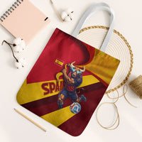 Spain Football Tote Bag Spanish Soccer Team Flag Bull Mascot