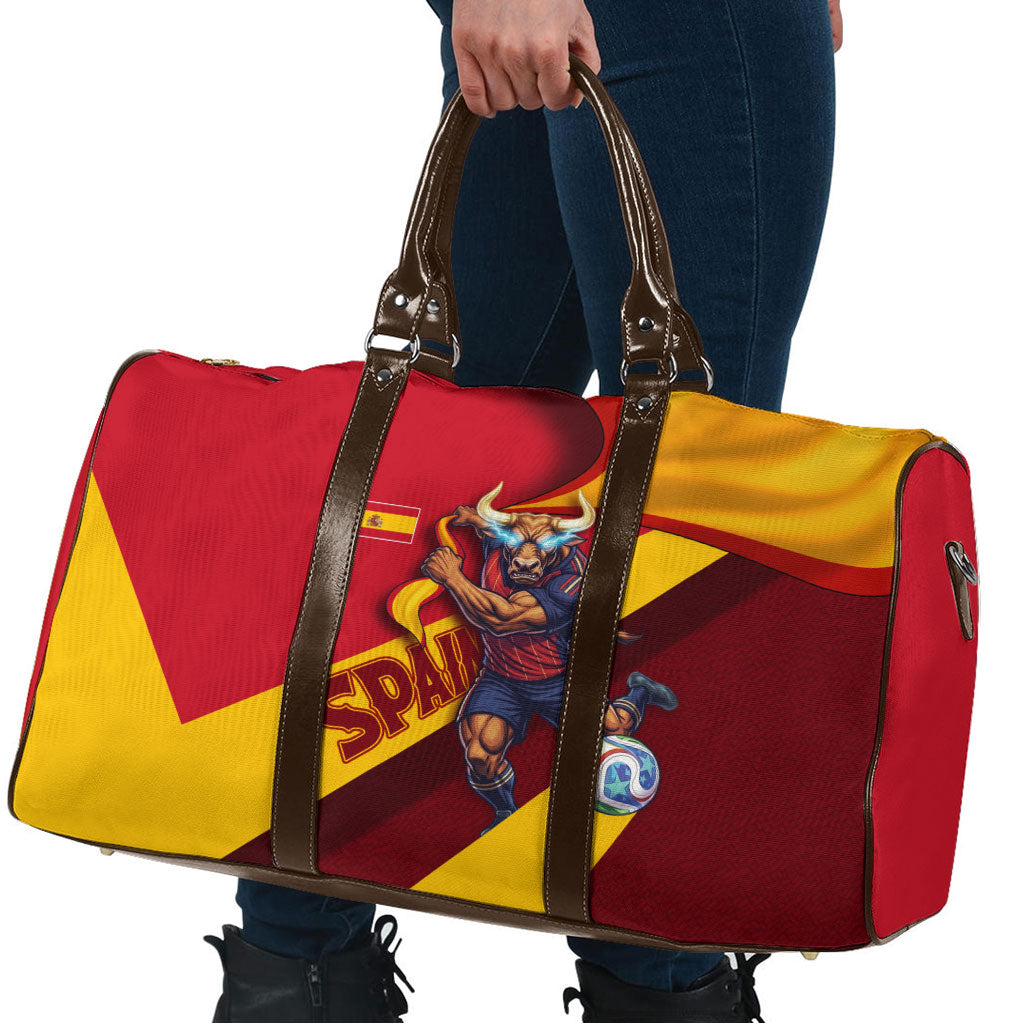 Spain Football Travel Bag Spanish Soccer Team Flag Bull Mascot