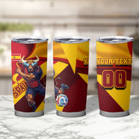 Personalized Spain Football Tumbler Cup Spanish Soccer Team Flag Bull Mascot
