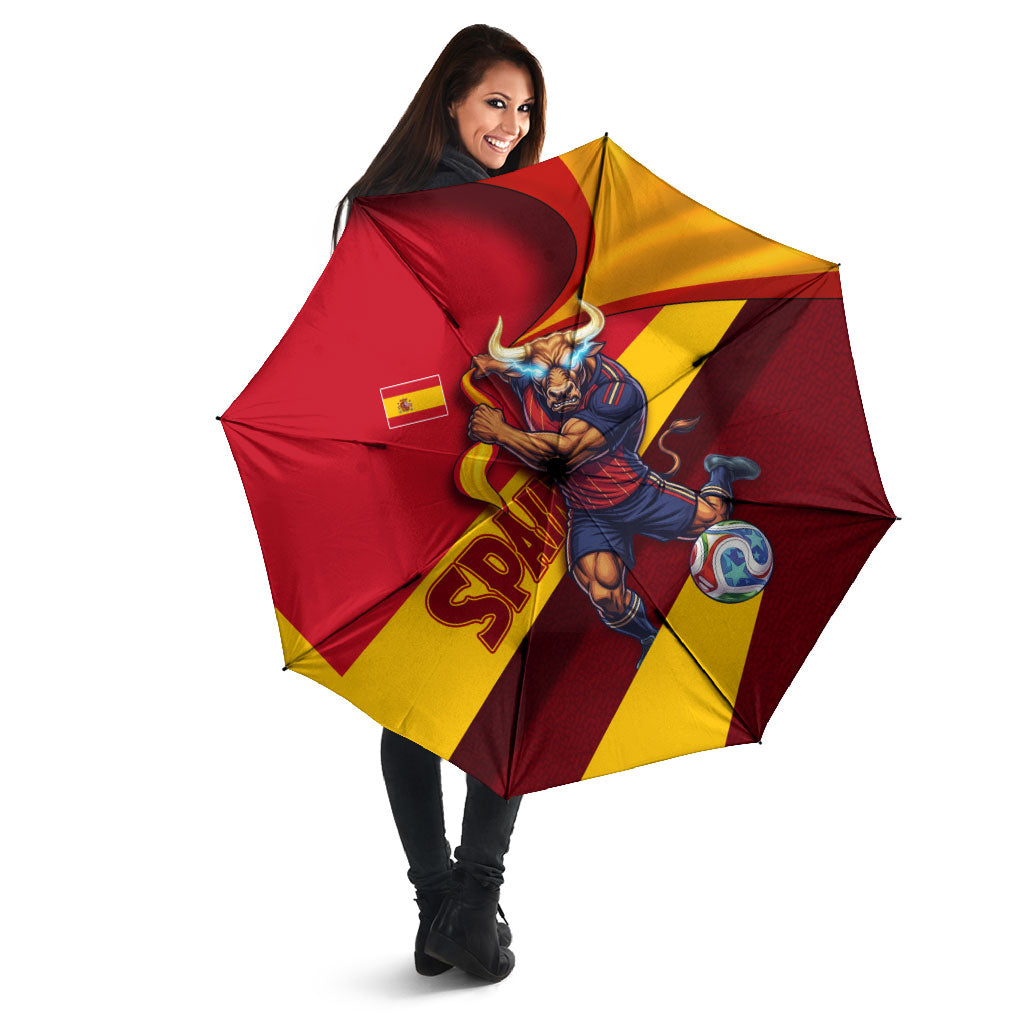 Spain Football Umbrella Spanish Soccer Team Flag Bull Mascot