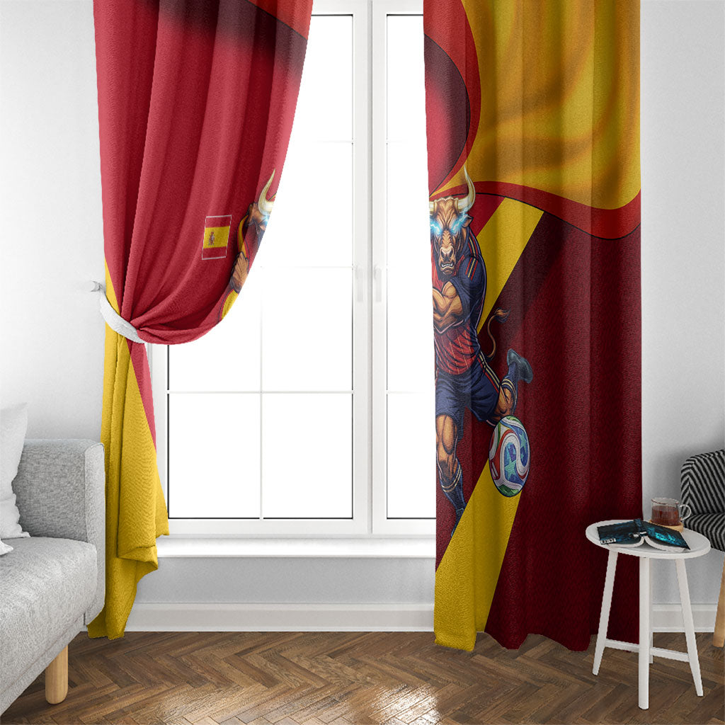Spain Football Window Curtain Spanish Soccer Team Flag Bull Mascot