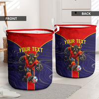 Personalized Spain Football Laundry Basket Fear the Bull Soccer Mascot Marble Art