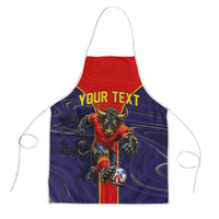 Personalized Spain Football Apron Fear the Bull Soccer Mascot Marble Art
