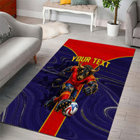 Personalized Spain Football Area Rug Fear the Bull Soccer Mascot Marble Art