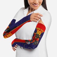 Personalized Spain Football Arm Sleeves Fear the Bull Soccer Mascot Marble Art