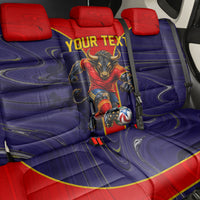 Personalized Spain Football Back Car Seat Cover Fear the Bull Soccer Mascot Marble Art